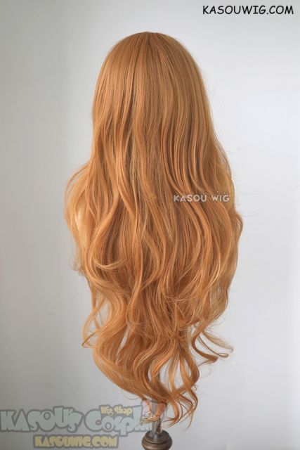 L-3 / SP19 pastel orange long layers loose waves cosplay wig . heat-resistant fiber