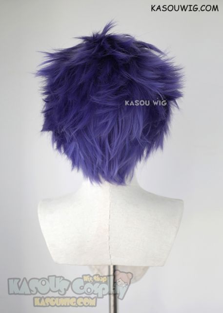 Lace Front>> My hero academia Shinsou Hitoshi purple all back spiky cosplay wig. LFS-1/KA057