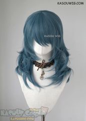 Fire Emblem Three Houses Byleth female 52cm long layered grayish blue cosplay wig