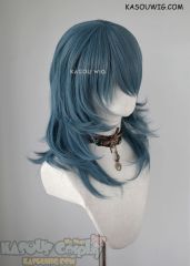 Fire Emblem Three Houses Byleth female 52cm long layered grayish blue cosplay wig