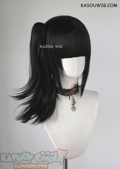 Kimetsu no Yaiba Demon Slayer Kanao Tsuyuri short deepest brown cosplay wig with a clip-on ponytail