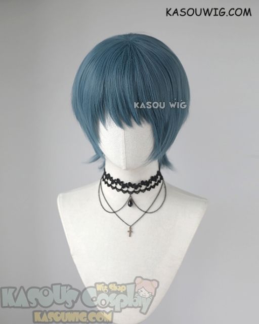 【won't be restocked】Fire Emblem Three Houses Byleth male short bowl cut layered grayish blue cosplay wig