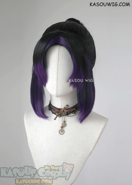 Kimetsu no Yaiba Demon Slayer Shinobu Kocho black purple cosplay wig