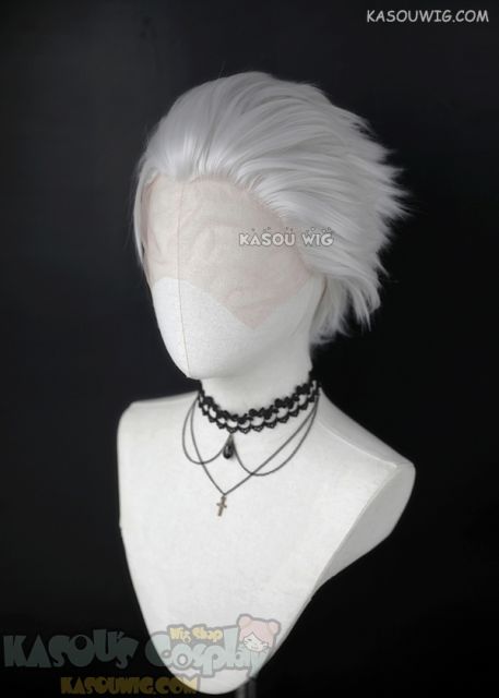 Lace Front>> Vergil. Fate Stay Night Archer Jujutsu Kaisen Gojo Satoru Samatoki Aohitsugi Tokyo Ghou Kaneki Ken silver white all back cosplay wig