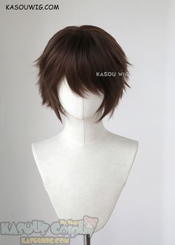 Mononoke Hime San S-1/KA028>>31cm short Bistre Brown layered wig, easy to style,Hiperlon fiber