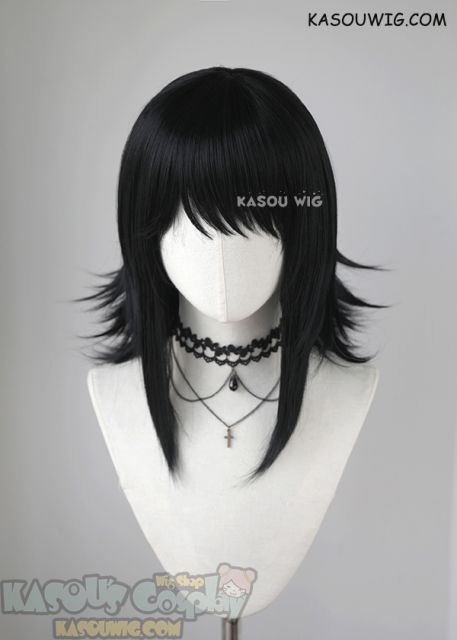 Kimetsu no Yaiba Demon Slayer Makomo black layered medium length cosplay wig