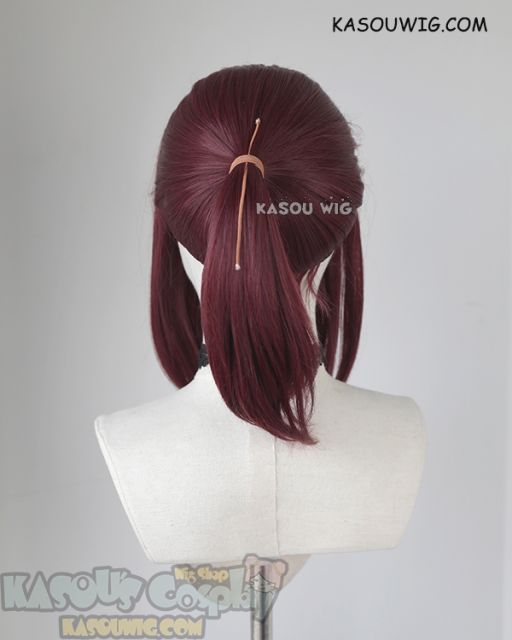 S-3 / SP18 wine red ponytail base wig with long bangs