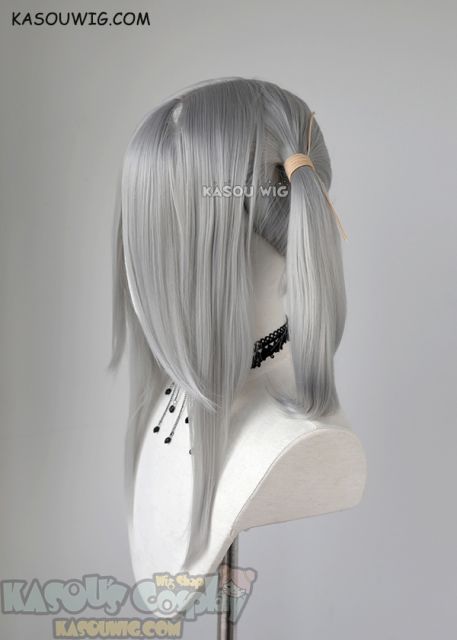 M-2/ KA003 ┇ 50CM / 19.7" light gray pigtail base wig with long bangs