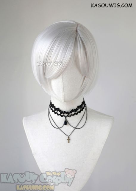 RWBY Weiss Schnee silver white long braided ponytail cosplay wig