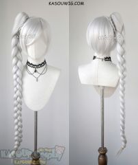 RWBY Weiss Schnee silver white long braided ponytail cosplay wig