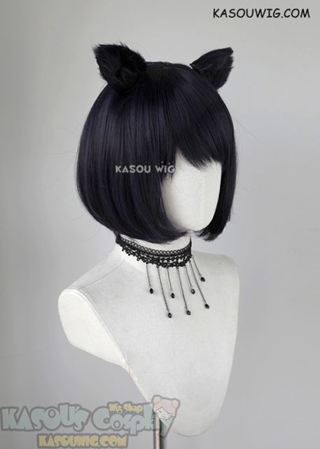 RWBY Black Belladonna bob style cosplay wig with ears