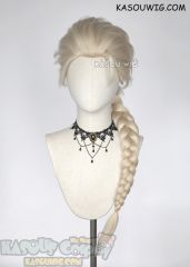 Queen Elsa pale blonde long braid cosplay wig