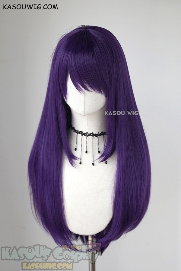 L-2 / SP37 Indigo Purple 75cm long straight wig . Heating Resistant 