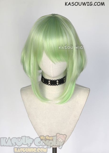 PROMARE Lio Fotia short light yellowish green bob cosplay wig. two-tone
