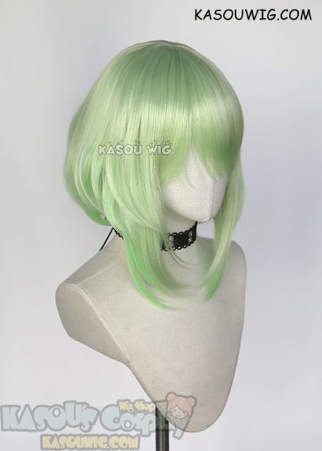 PROMARE Lio Fotia short light yellowish green bob cosplay wig. two-tone