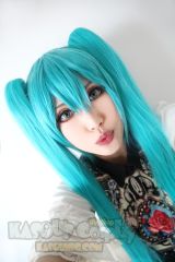 [ 2 COLORS ] 100cm / 39.5" Vocaloid Hatsune Miku long teal blue straight clip-on pigtail wig
