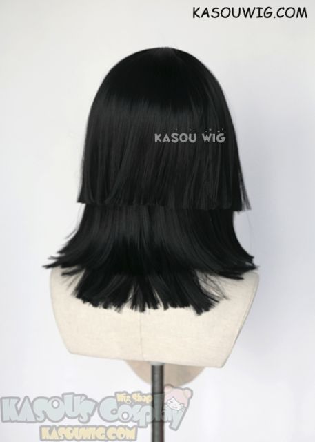 Kimetsu no Yaiba Demon Slayer Obanai Iguro black pre-cut shoulder length cosplay wig 