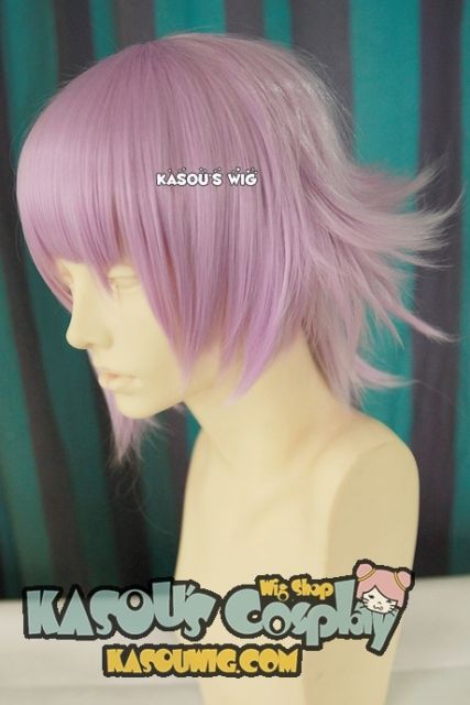 Soul Eater Crona short layers light purple cosplay wig . pre cut bangs