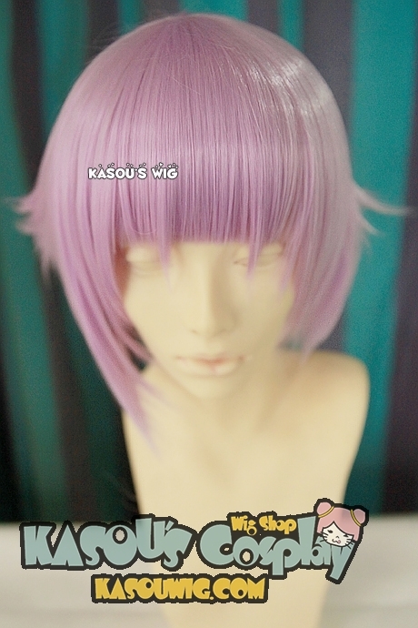 Soul Eater Crona short layers light purple cosplay wig . pre cut bangs