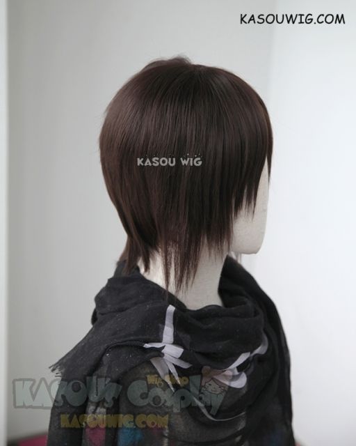 Shingeki No Kyojin / Attack on Titan Ymir short version. choppy layered black brown cosplay wig . KA030