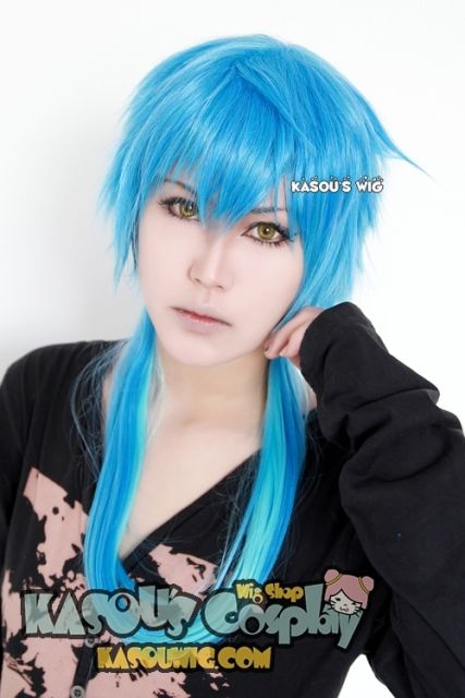 DMMD / Dramatical Murder Aoba Segaraki 60cm long layers blue ombre cosplay wig