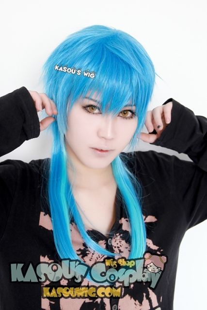 DMMD / Dramatical Murder Aoba Segaraki 60cm long layers blue ombre cosplay wig