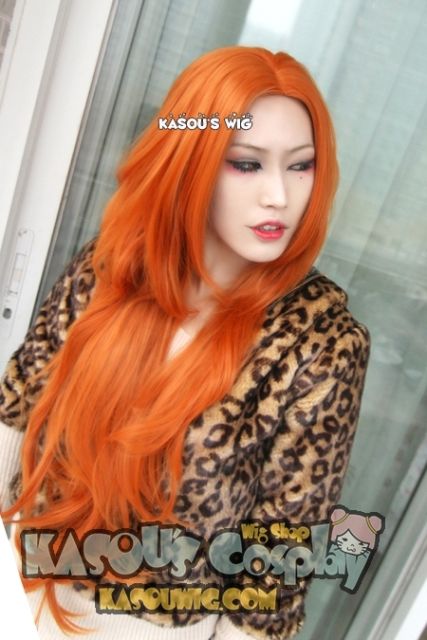 SALE! Bleach Matsumoto Rangiku / Ludwig middle parted long Orange cosplay wig/ 80cm