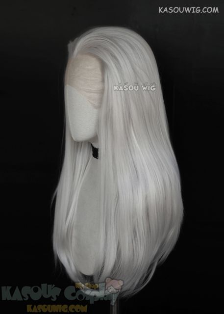 Lace Front>>  Voltron Prince Lotor silver white 72cm long slicked-back straight cosplay wig KA002