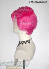 Lace Front>> Overwatch Zarya short pre-styled pink cosplay wig