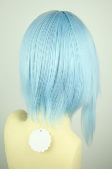 Panty and Stocking with Garterbelt Kneesocks baby blue Cosplay Wig with long bangs + wave clip