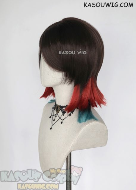 Kimetsu no Yaiba Demon Slayer Enmu brown red ombre wig