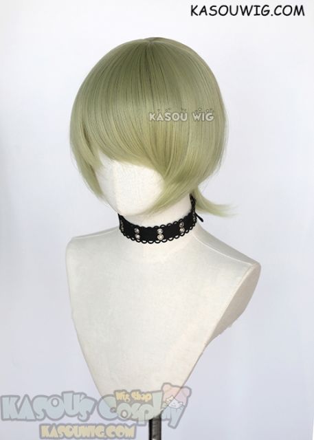 Fire Emblem Three Houses Byleth male short bowl cut layered green cosplay wig