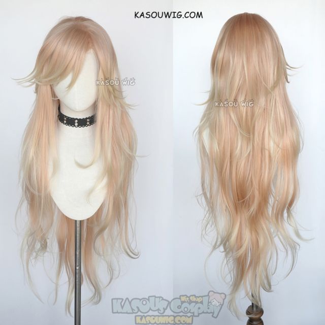 Kimetsu no Yaiba Demon Slayer Douma 100cm long layered peach blonde ombre wig