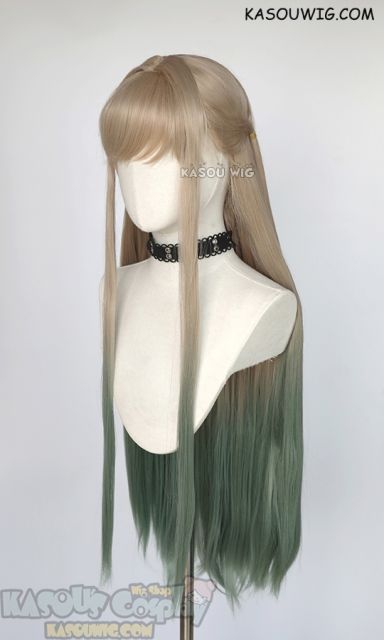 Jibaku Shounen Hanako-kun Yashiro Nene 90cm long honey beige to green ombre wig