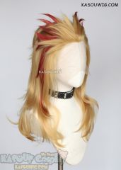 Lace Front>>Kimetsu no Yaiba Demon Slayer Kyojuro Rengoku layered golden wig