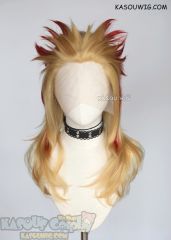 Lace Front>>Kimetsu no Yaiba Demon Slayer Kyojuro Rengoku layered golden wig