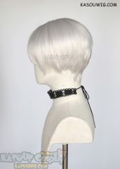 Twisted Wonderland Divus Crewel short black white split wig
