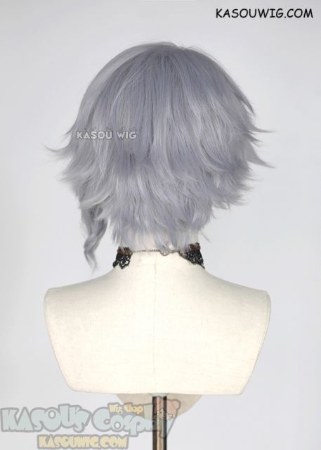 Twisted Wonderland Azul Ashengrotto silver lavender short wig