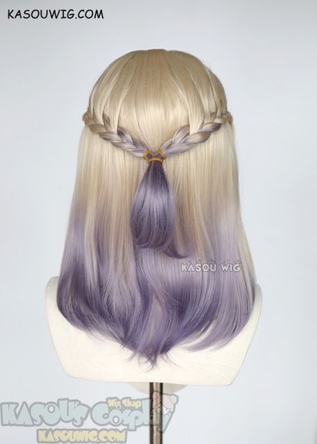 Twisted Wonderland Vil Schoenheit pre-styled shoulder length wig blonde to purple ombre