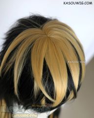 Hypnosis Mic Bad Ass Temple Jyushi Aimono 75cm/ 29.5''long black wig with yellow streaks