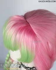[ 2 colors ] Kimetsu no Yaiba Demon Slayer Mitsuri Kanroji thick pink green cosplay wig