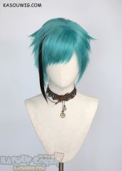 Twisted Wonderland Jade Leech/Floyd Leech short teal wig with a clip on black strand