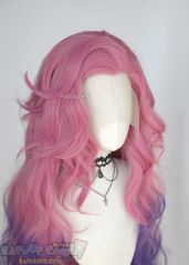 Lace Front>>League of Legends Seraphine pink purple ombre cosplay wig 98cm