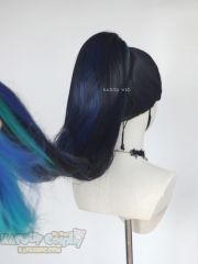 League of Legends Kaisa The Baddest More version blue teal 120cm long ponytail wig
