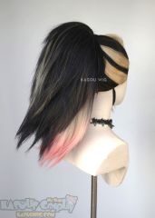 League of Legends  LOL KDA Akali The Baddest More version blackish-purple spiky ponytail cosplay wig