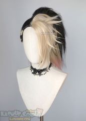 League of Legends  LOL KDA Akali The Baddest More version blackish-purple spiky ponytail cosplay wig