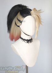 League of Legends  LOL KDA Akali The Baddest More version blackish-purple spiky ponytail cosplay wig