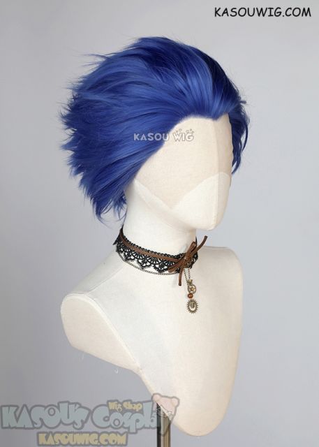 SK8 the Infinity Adam Ainosuke Shindo Lace Front>> Royal Blue all back spiky synthetic cosplay wig LFS-1/KA050