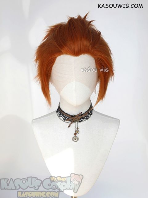 Lace Front>> Burnt Orange all back spiky synthetic cosplay wig LFS-1/KA021