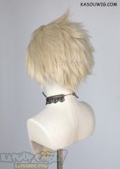Lace Front>> Light Creamy Blonde all back spiky synthetic cosplay wig LFS-1/SP17 Hazbin Hotel Lucifer Morningstar